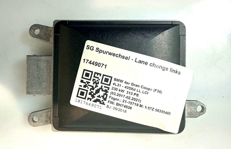 6884287 Módulo ángulo muerto BMW 3 Series F30, 3 Series F30 LCI, 3 Series F31, 3 Series F31 LCI, 3 Series F34 GT LCI, 3 Series F35, 3 Series F35 LCI, 3 Series F80 M3 LCI, 4 Series F32, 4 Series F32 LCI, 4 Series F33, 4 Series F33 LCI, 4 Series F36 Gran Coupé LCI, 4 Series F82 M4 LCI, 4 Series F83 M4 LCI