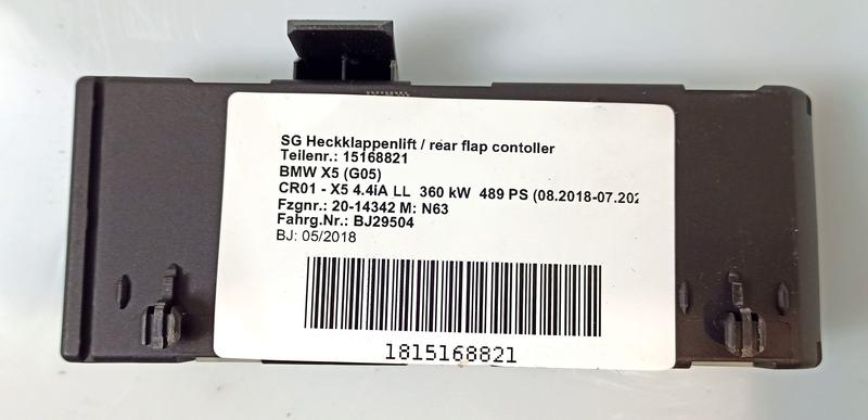 9451484 Módulo maletero BMW 1 Series F40, 3 Series G20 Saloon, 3 Series G20 Saloon LCI, 3 Series G21 Touring, 3 Series G21 Touring LCI, 3 Series G28 Saloon, 3 Series G28 Saloon LCI, 5 Series F90 M5, 5 Series F90 M5 LCI, 5 Series G30, 5 Series G30 LCI, 5 Series G38, 5 Series G38 LCI, 7 Series G11, 7 Series G11 LCI, 7 Series G12, 7 Series G12 LCI, 8 Series F92 M8 Coupé, 8 Series G15 Coupé, X3 G01, X3 G08, X3 M F97, X4 G02, X4 M F98, X6 G06
